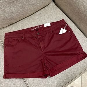 Burgundy Midi Shorts